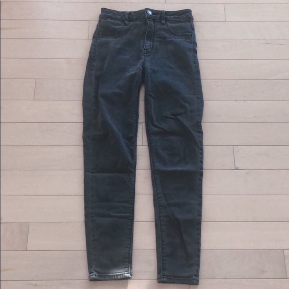 Dark Grey American Eagle Sky High Jeggings